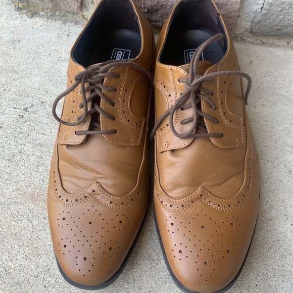 ASOS Men’s Tan Oxford Style Lace Up Wingtip Dress Shoe size 8WF - Picture 8 of 13